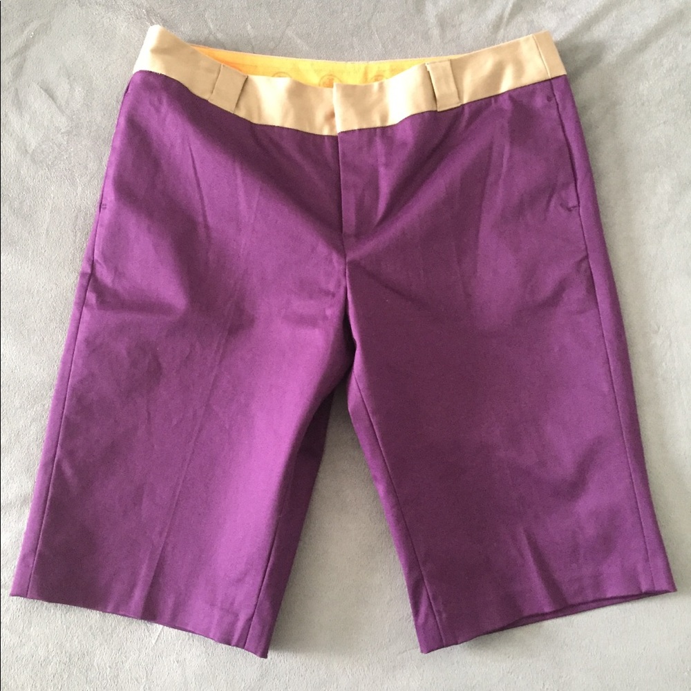 Tory Burch Purple/Khaki Bermuda Shorts 8